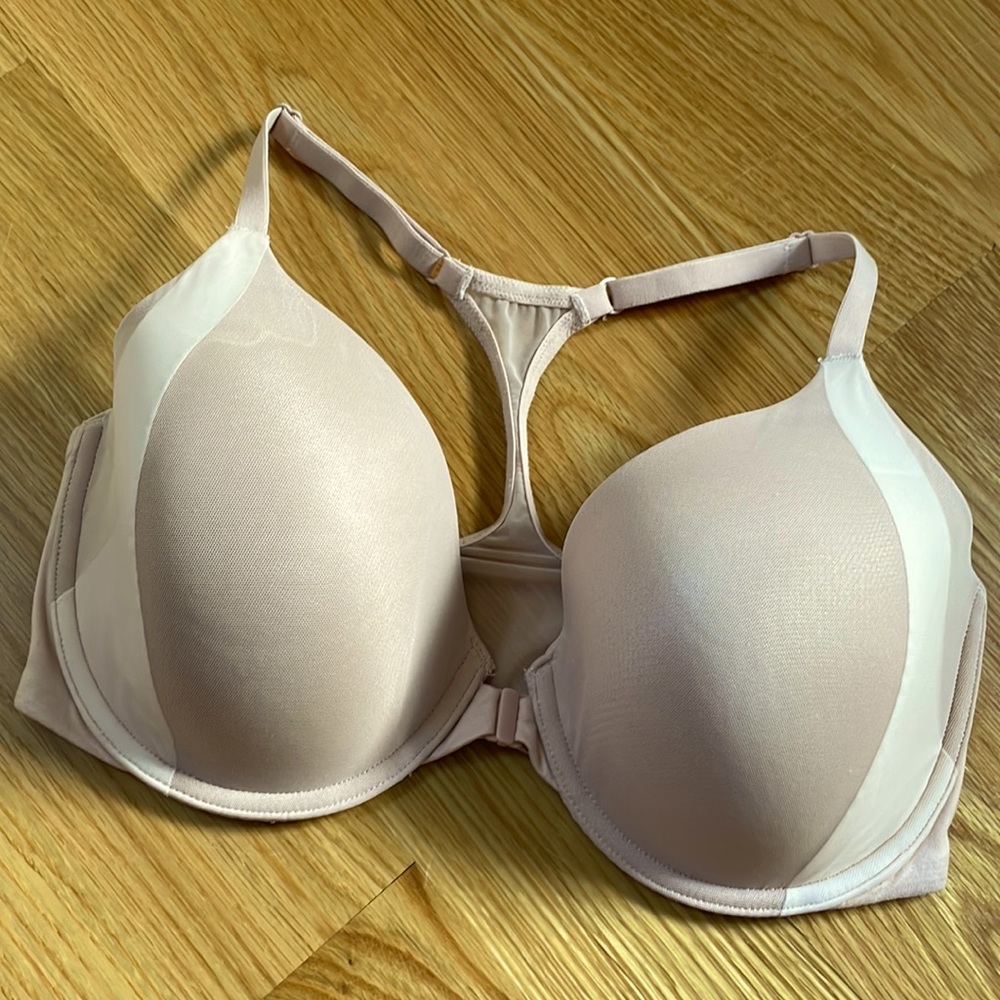 Victoria’s Secret Body by Victoria Perfect Coverage Racerback NUDE Bra 34DD